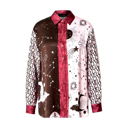 miss goodlife miss goodlife Blouse Snake Charm chocoladebruin / geel / rosa / purper