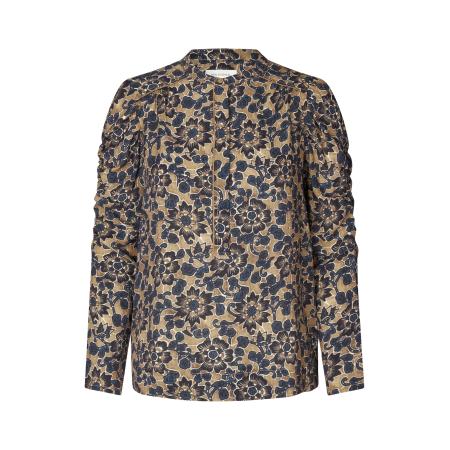 Dea Kudibal Dea Kudibal Blouse Visti nachtblauw / enziaan / lichtbruin / wit