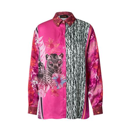 miss goodlife miss goodlife Blouse fuchsia / rosé / zwart / wit