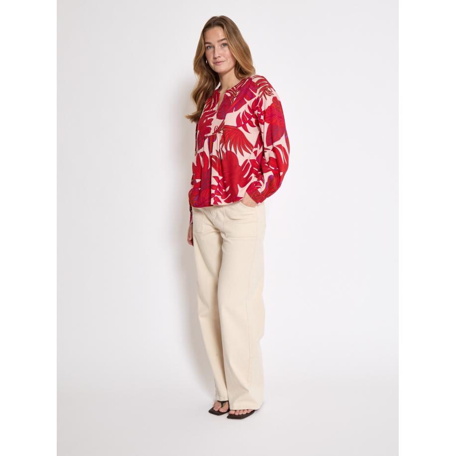 Peppercorn Blouse Tilly lila / rood / bordeaux / wit Rood