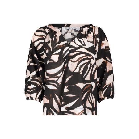 Betty & Co Betty & Co Blouse beige / kastanjebruin / zwart