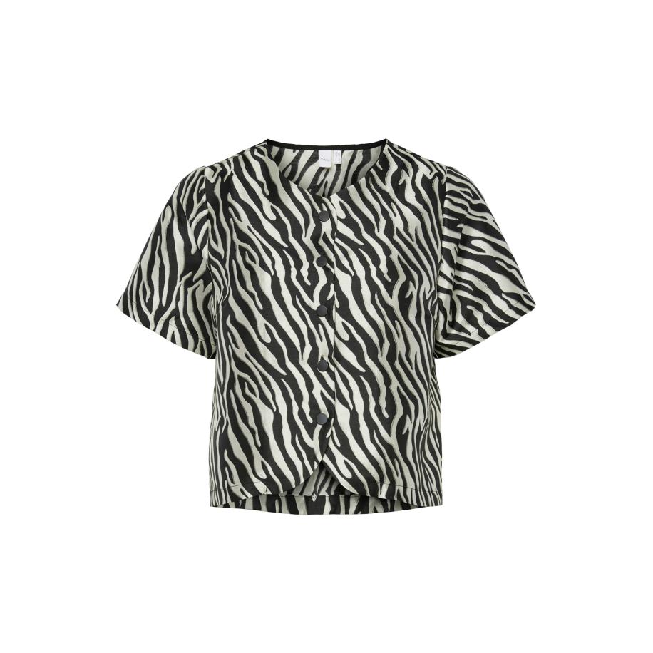 YAS YAS Blouse YASZEMA zwart / wit -