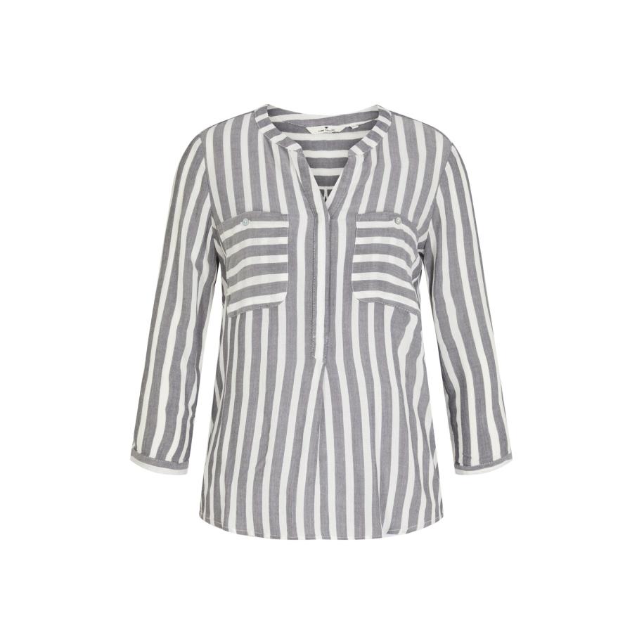 Tom Tailor TOM TAILOR Blouse smoky blue / wit -