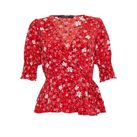 Threadbare Threadbare Blouse Diana lavendel / rood / zwart / wit