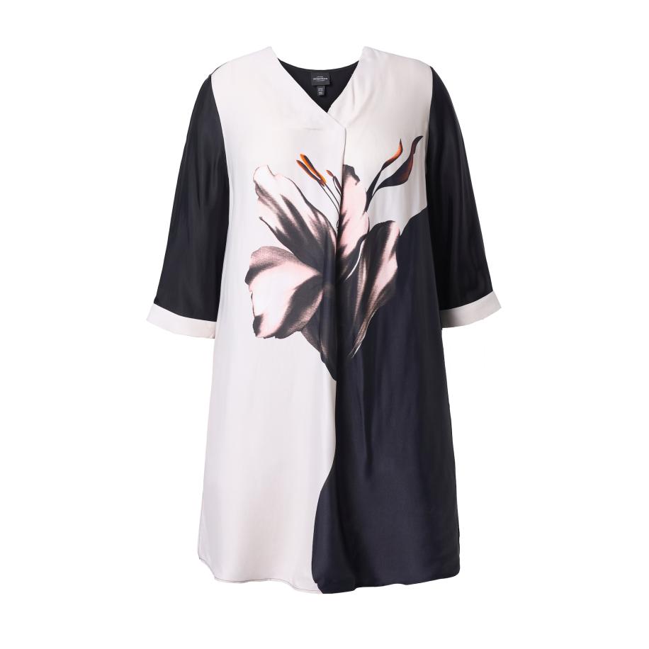 Ulla Popken Ulla Popken Tuniek oranje / pastelroze / zwart / wit -