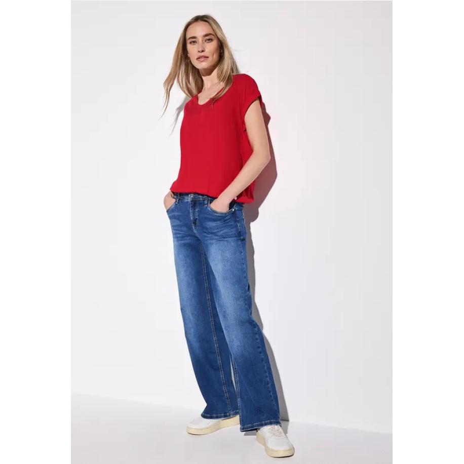Street One Blouse in effen kleur Rood