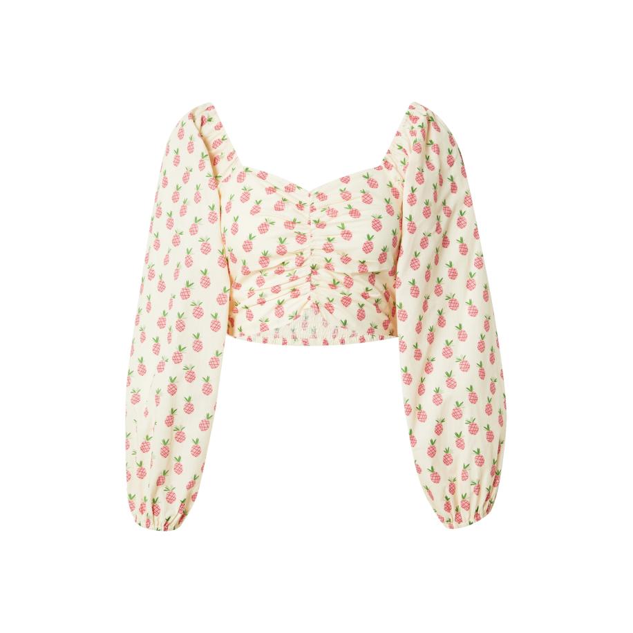 BZR BZR Blouse beige / groen / framboos / rosé -