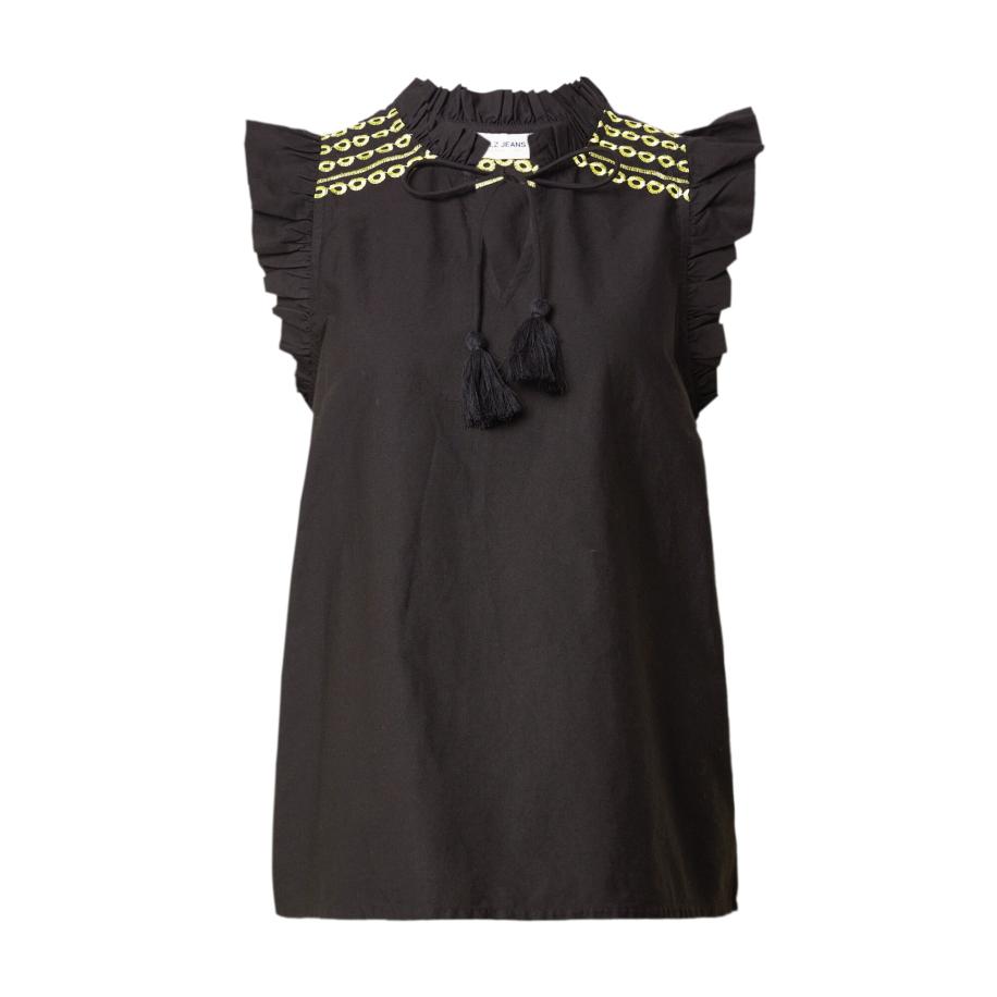 PULZ PULZ Jeans Blouse CLAIRE goudgeel / zwart -