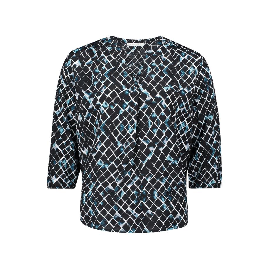 Betty & Co Betty & Co Blouse mintgroen / zwart -