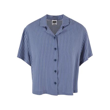 Urban Classics Urban Classics Blouse Resort blauw / wit