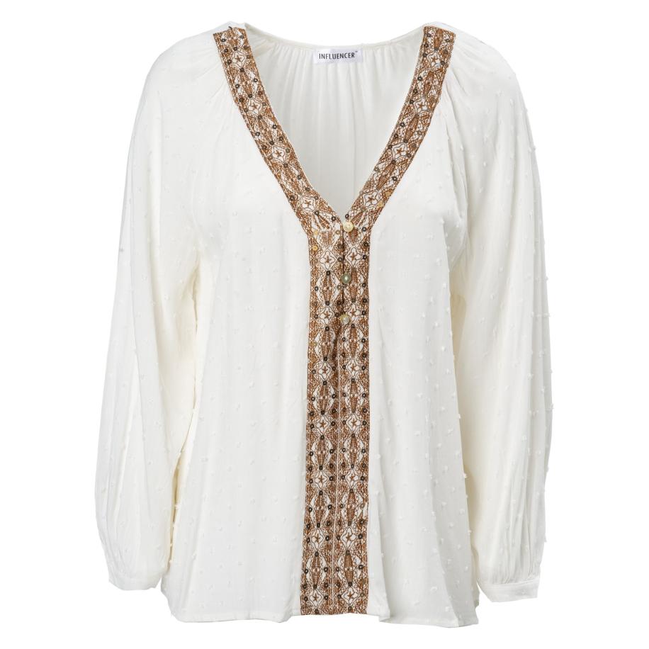 Influencer Influencer Blouse bruin / wit -