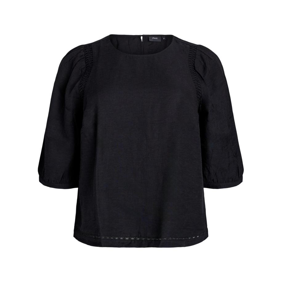 Zizzi Zizzi Blouse Moline zwart -
