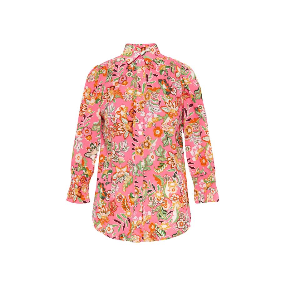 FELIPA FELIPA Blouse Fashion Look groen / oranje / lichtroze / wit -