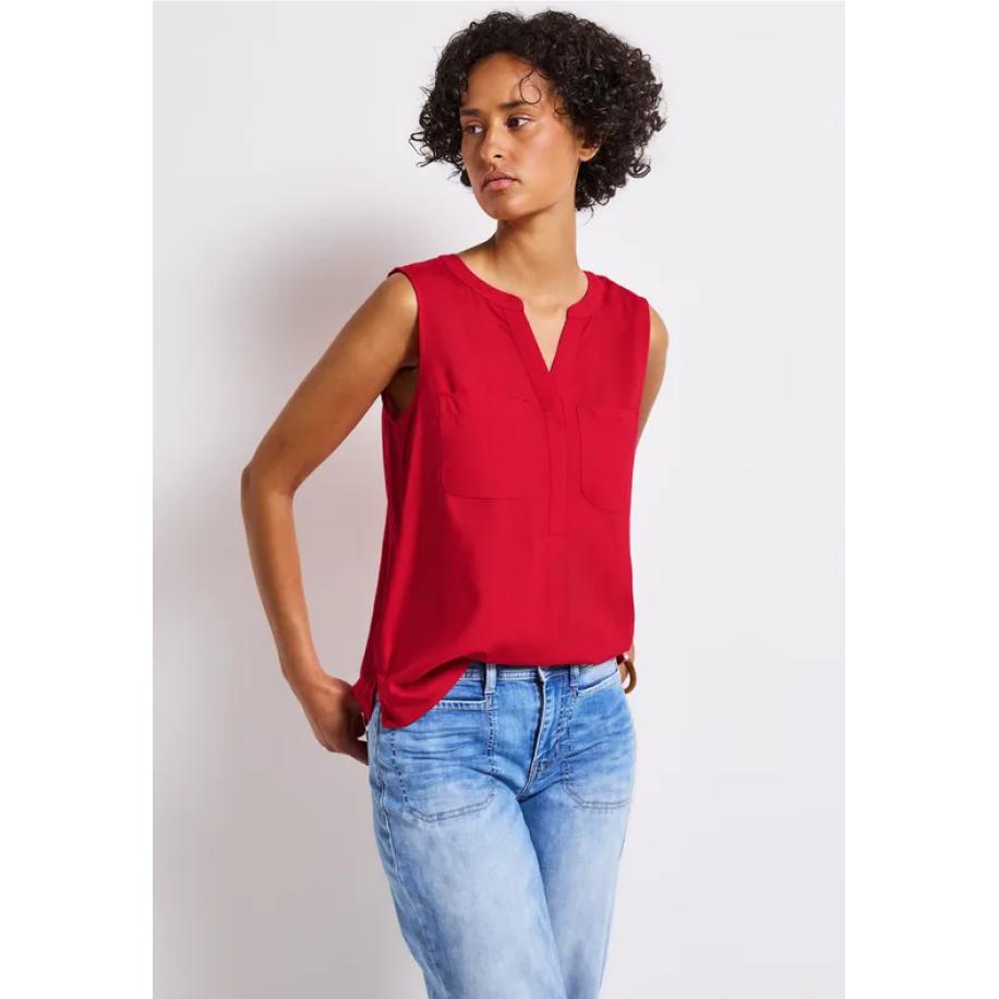 Street One Blousetop met borstzakken Rood