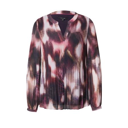 Comma COMMA Blouse donkerbeige / aubergine / bessen / wit