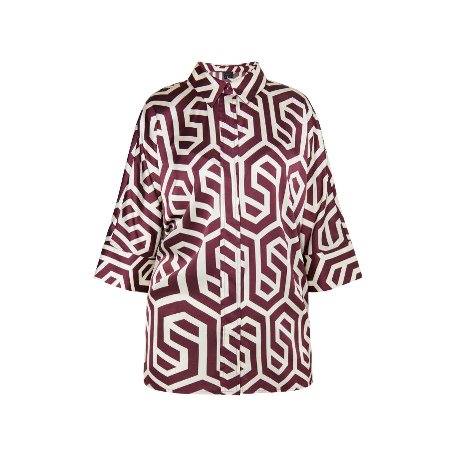 DreiMaster DreiMaster Klassik Blouse bourgogne / wolwit -