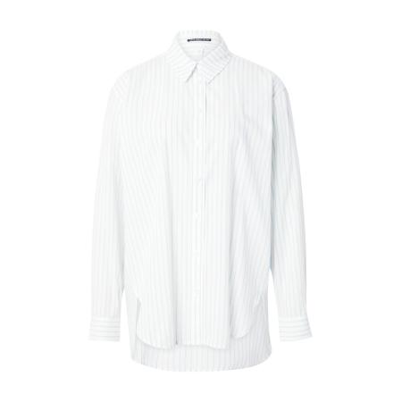 QS QS Blouse hemelsblauw / wit