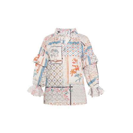 Usha usha FESTIVAL Blouse saffier / mandarijn / zwart / wit