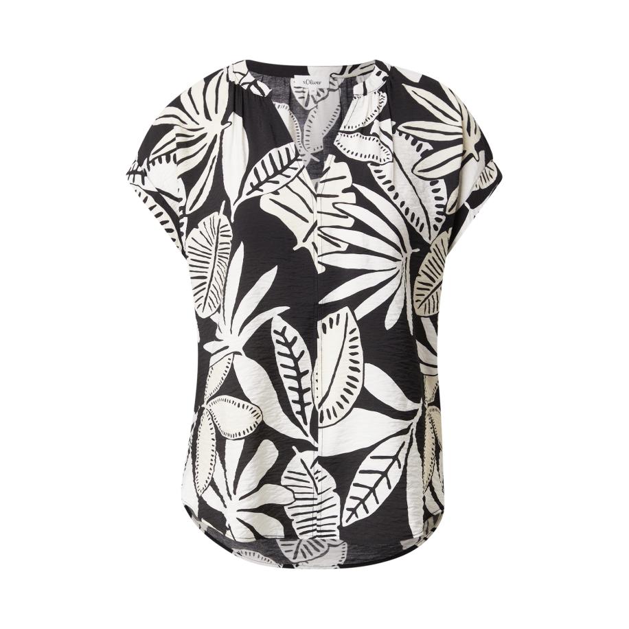 s.Oliver Blouse zwart / wit Zwart