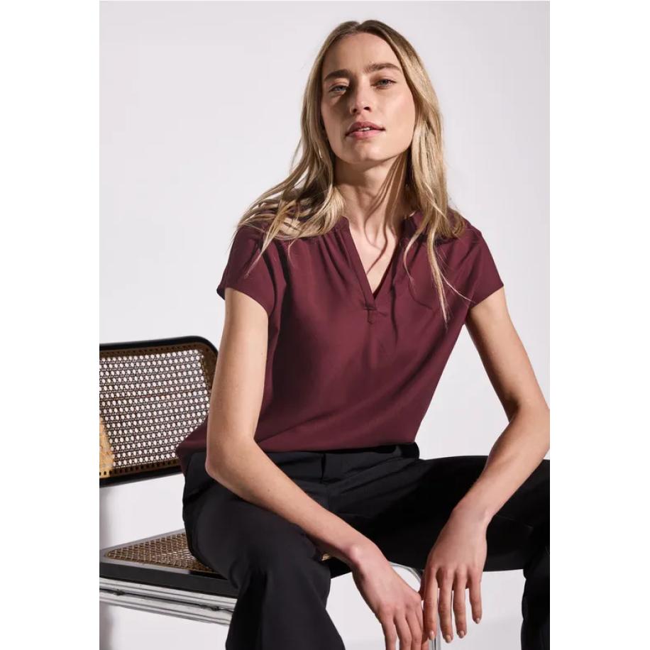 Street One Blouse in effen kleur Rood