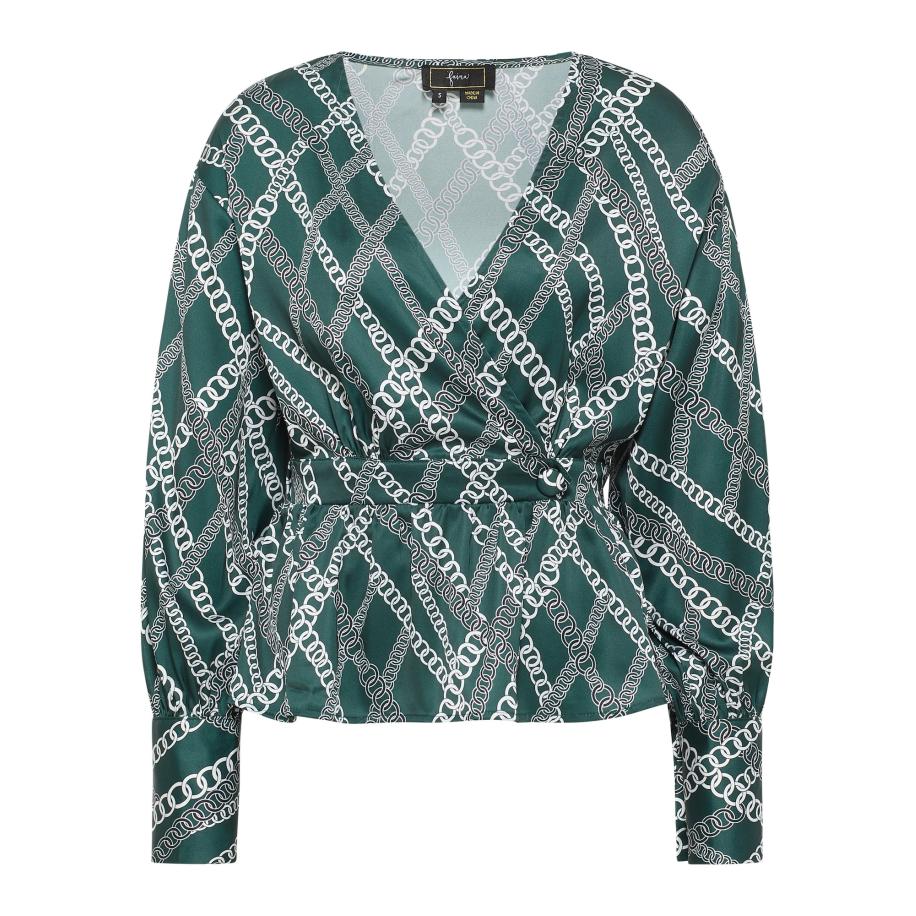 Faina faina Blouse smaragd / zwart / wit -