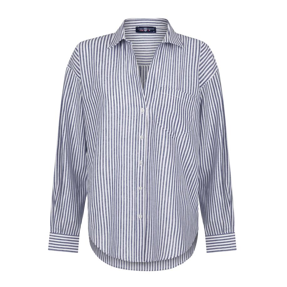 Jimmy Sanders Jimmy Sanders Blouse navy / wit -