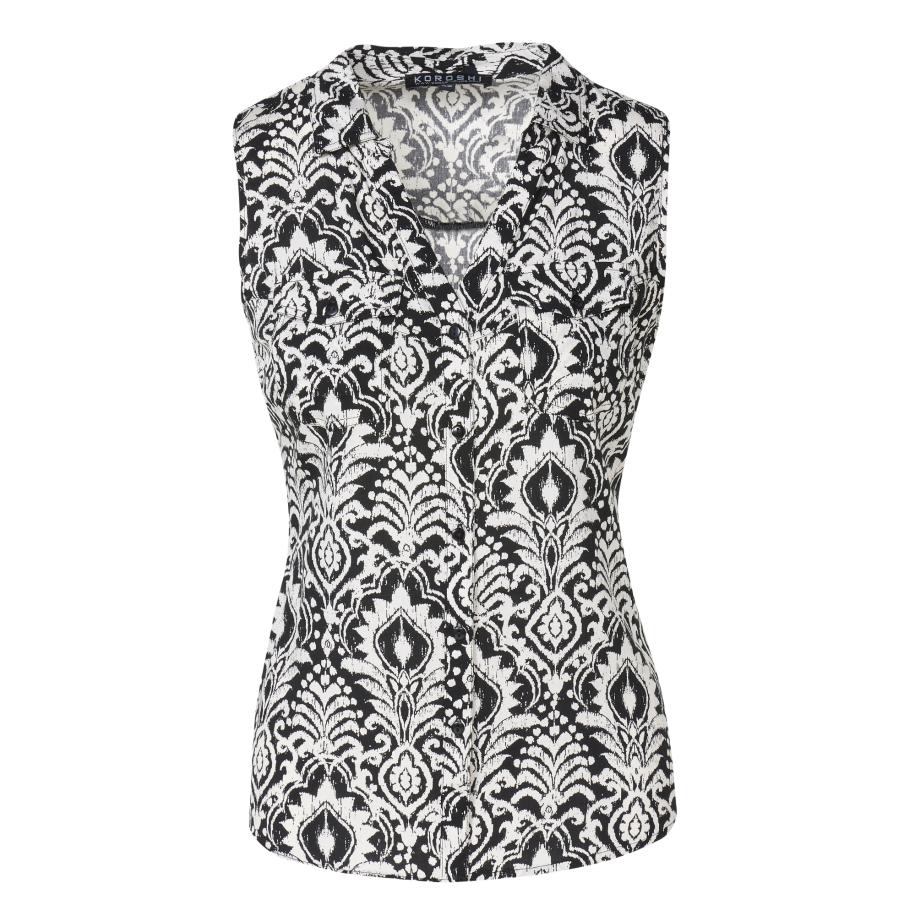 KOROSHI KOROSHI Blouse zwart / eierschaal -