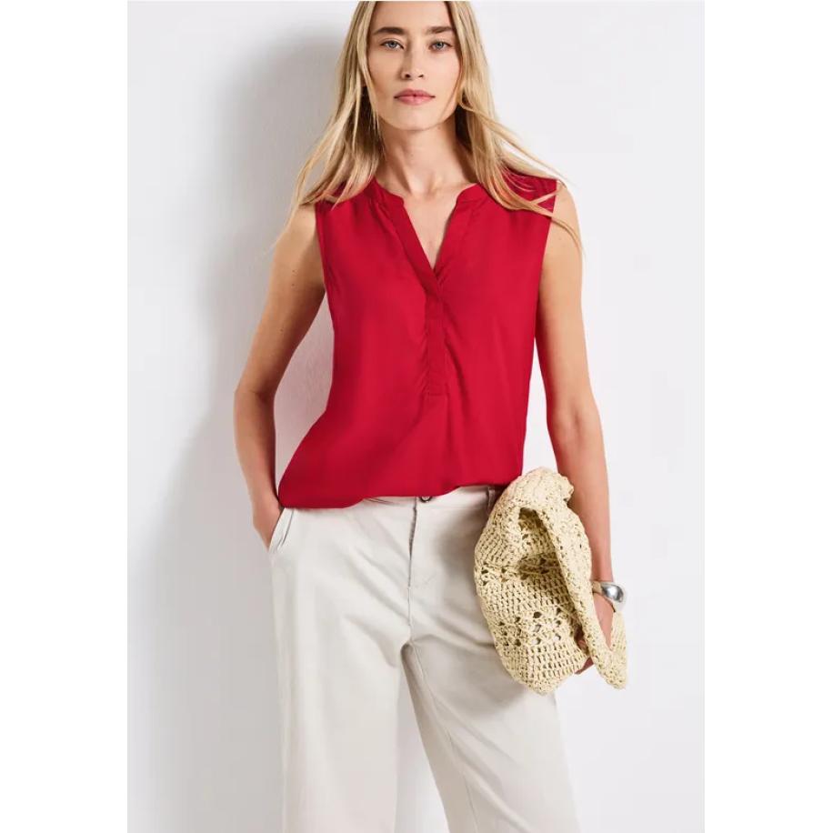 Street One Blousetop in effen kleur Rood
