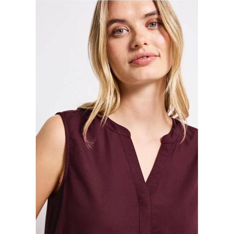 Street One Blousetop in effen kleur Rood