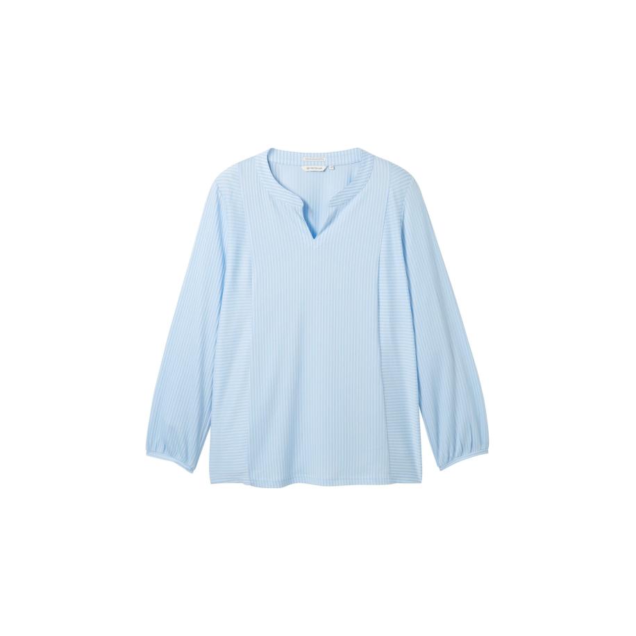 Tom Tailor Tom Tailor Women + Blouse lichtblauw / offwhite -