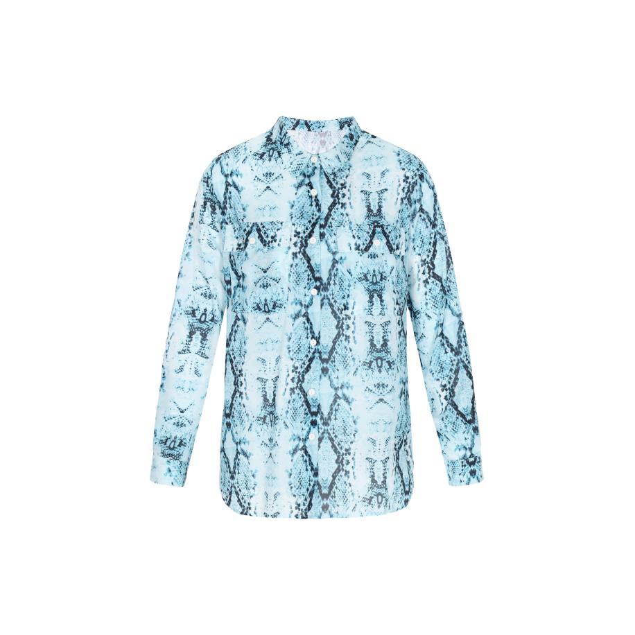 Faina faina Blouse Fashion Look lichtblauw / zwart -