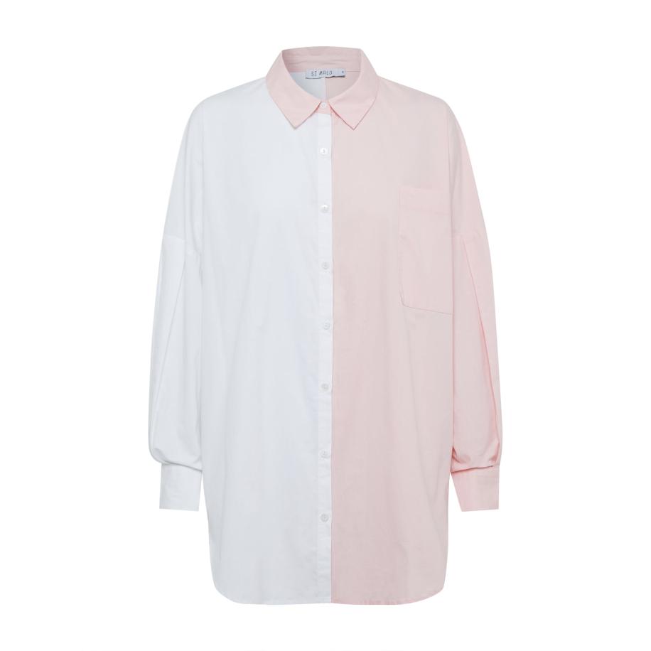 St MRLO St MRLO Blouse Requisite lichtroze / wit -