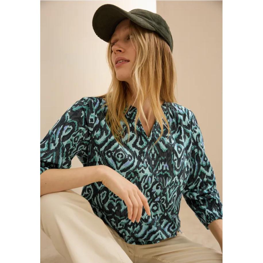 CECIL Bedrukte katoenen blouse Multicolor