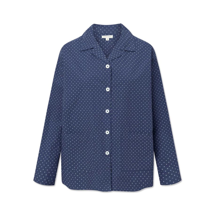 STUDIO FEDER Blouse navy / wit Blauw