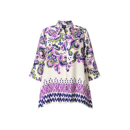 Ulla Popken Ulla Popken Blouse navy / olijfgroen / lila / offwhite