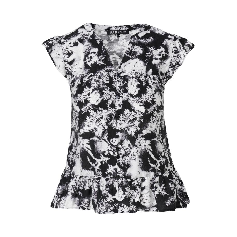 KOROSHI KOROSHI Blouse zwart / wit -