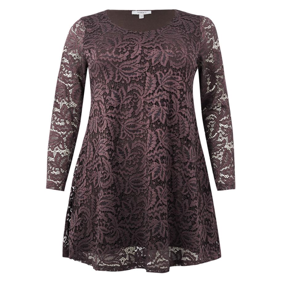 Yoek YOEK Tuniek Lace bruin -