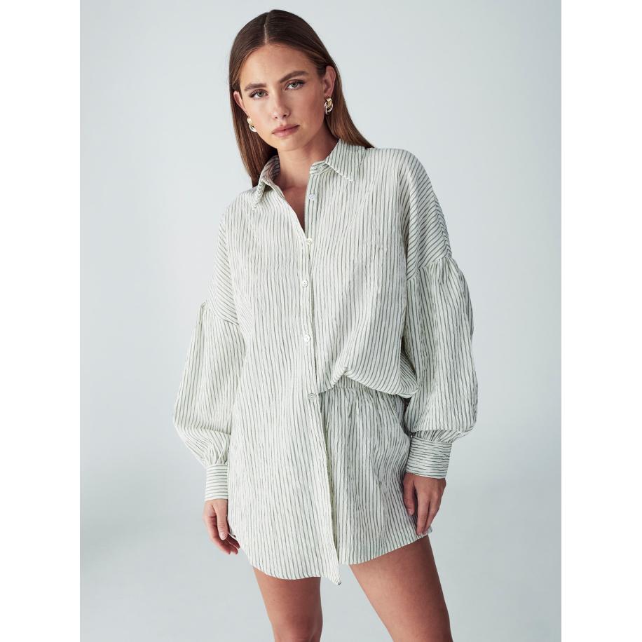 St MRLO Blouse ELLIE crème / kaki Bruin