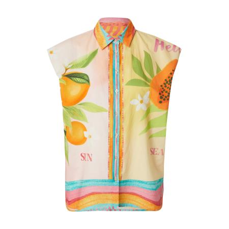 Emily van den Bergh Emily Van Den Bergh Blouse lichtgeel / kiwi / donkeroranje / rosa