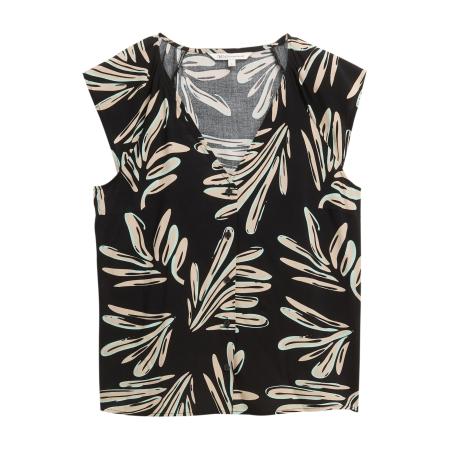 Tom Tailor TOM TAILOR DENIM Blouse beige / turquoise / zwart