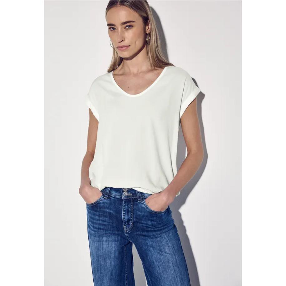 Street One Blouse in effen kleur Wit