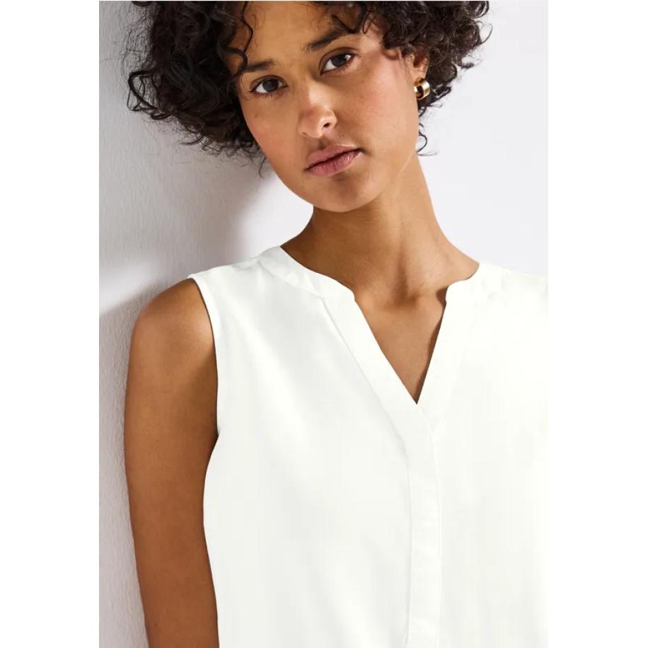 Street One Blousetop in effen kleur Wit