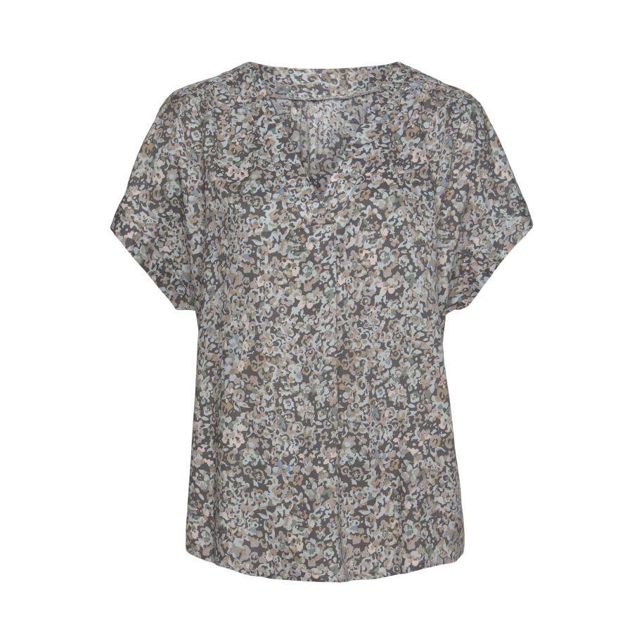 VIVANCE VIVANCE Blouse beige / lichtblauw / grijs / donkergrijs / wit -