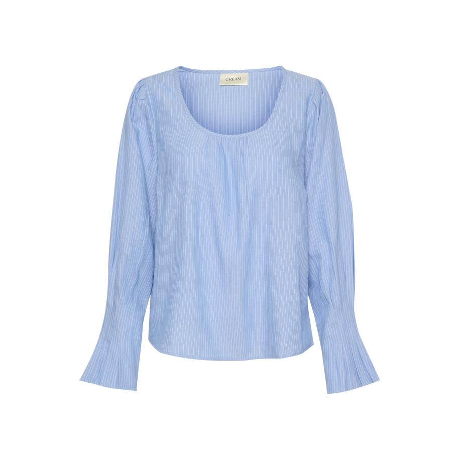 Cream Cream Blouse Luna hemelsblauw -