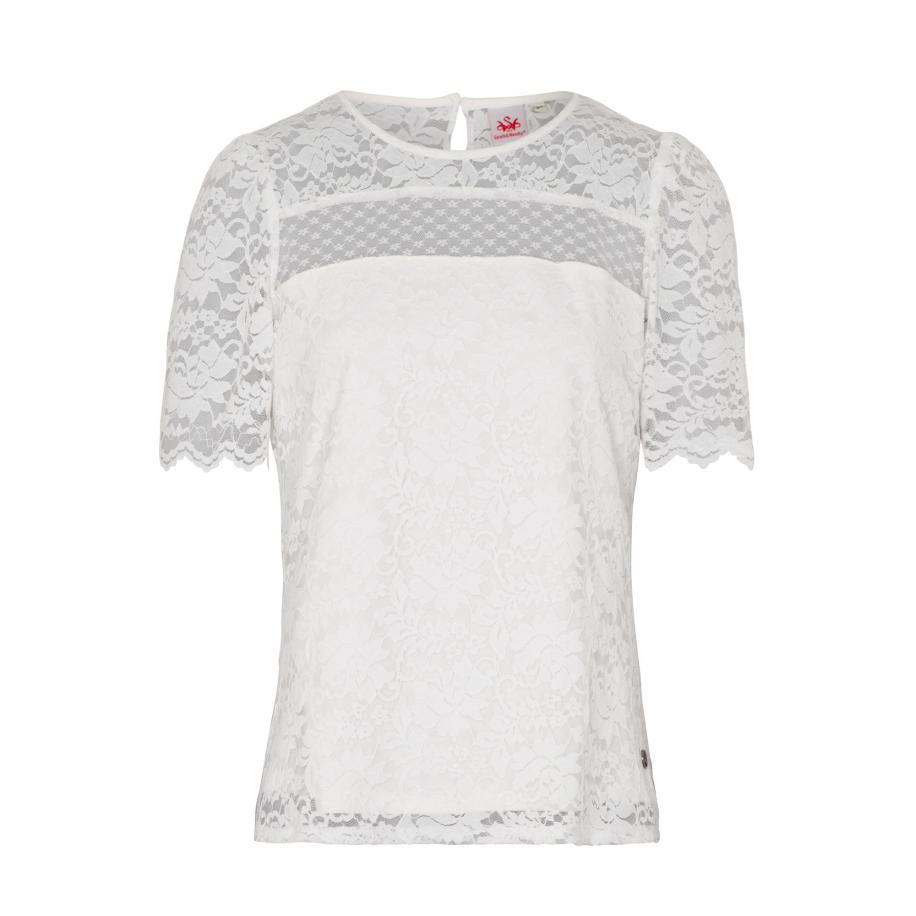 Spieth & Wensky SPIETH & WENSKY Klederdracht blouse Alina oudroze / offwhite -