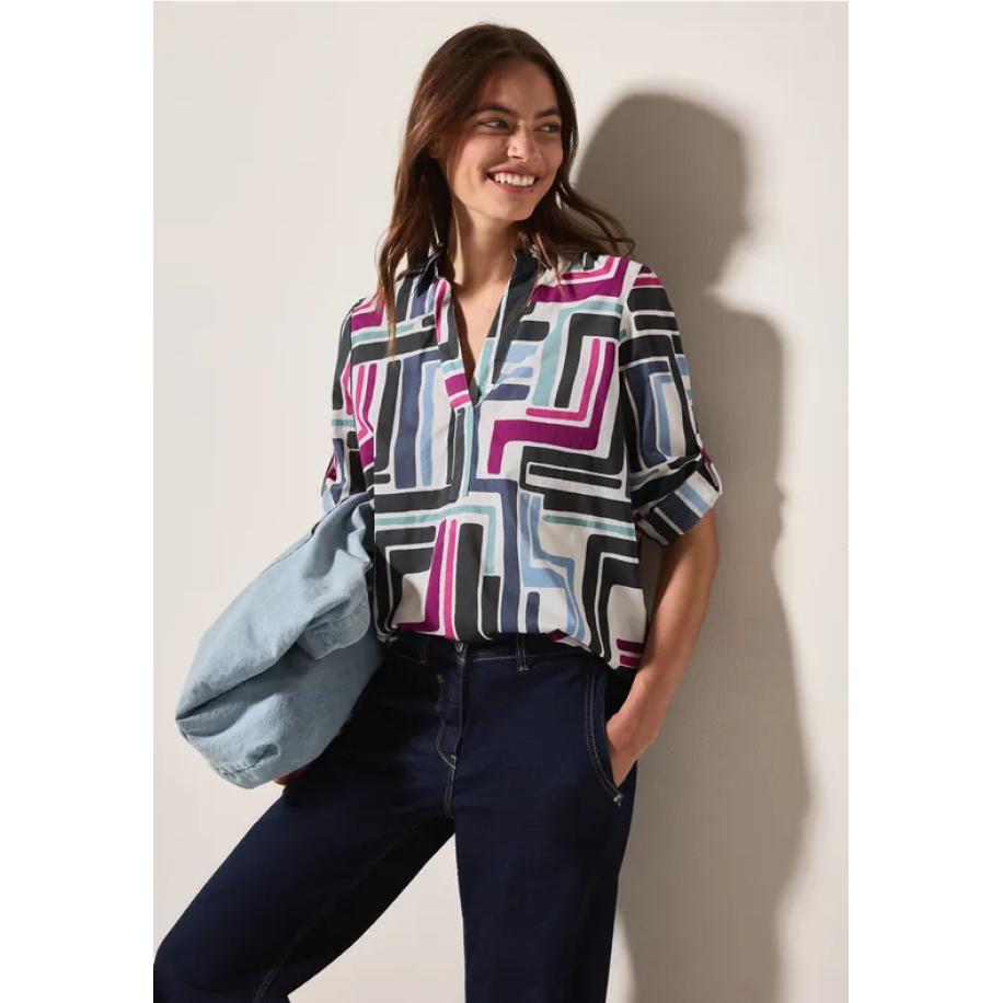 CECIL Gedessineerde blouse Wit