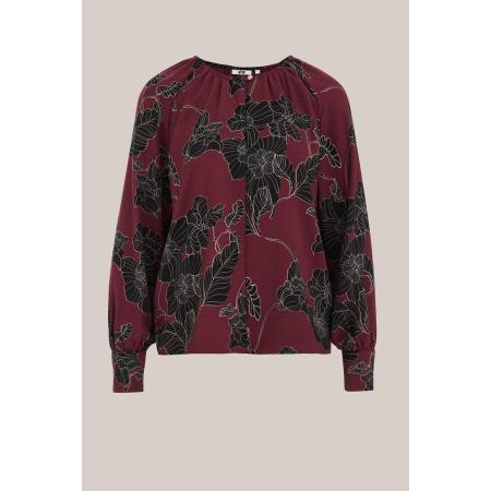 WE Fashion Dames blouse - Regular fit - Bordeauxrood - Maat: XS