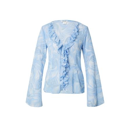 Monki Monki Blouse lichtblauw / wit