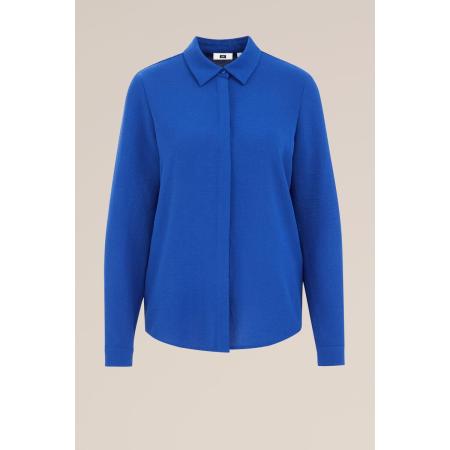 WE Fashion Dames blouse met fijne structuur - Regular fit - Indigo - Maat: S