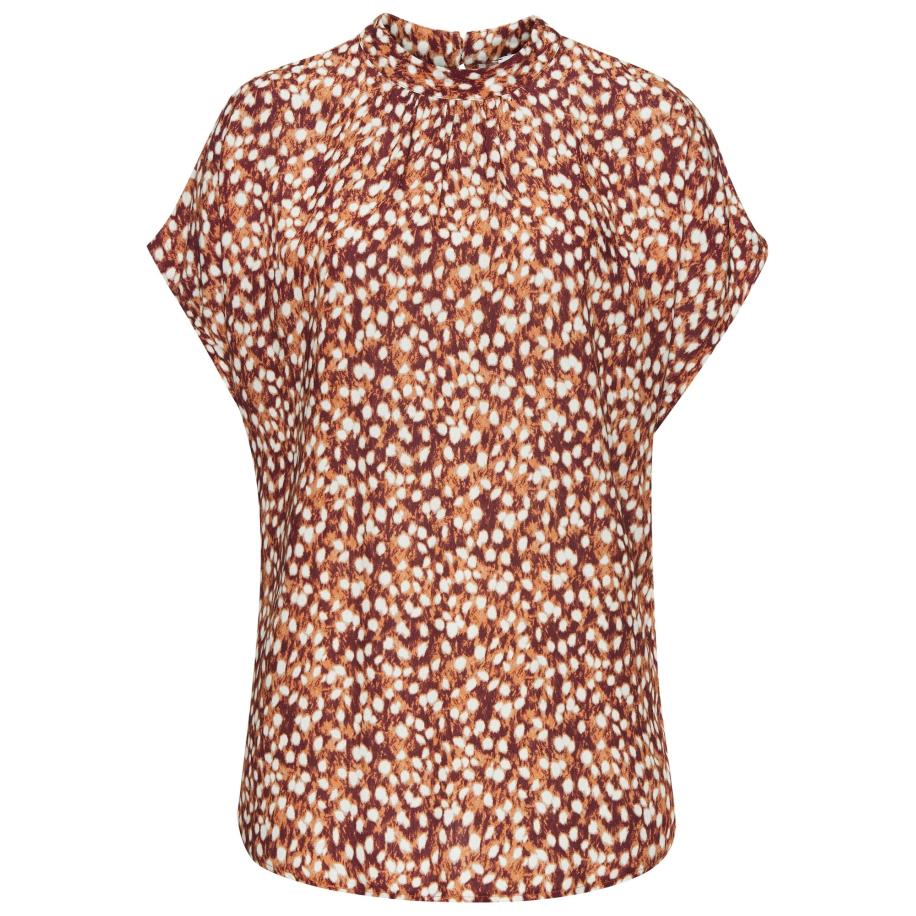 VIVANCE VIVANCE Blouse beige / crème / chocoladebruin / cognac -